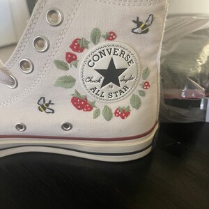 Custom Embroidery Converse shoes Flower Embroidery - Etsy