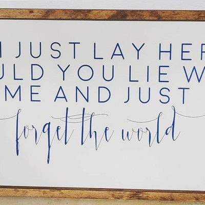 If I Just Lay Here Romantic Wall Art Love Quote Sign Bedroom Decor ...