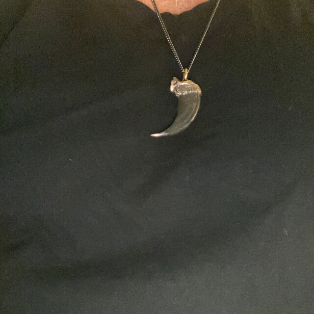 Bear Claw Necklace - Bronze Bear Claw Pendant - Black Bear