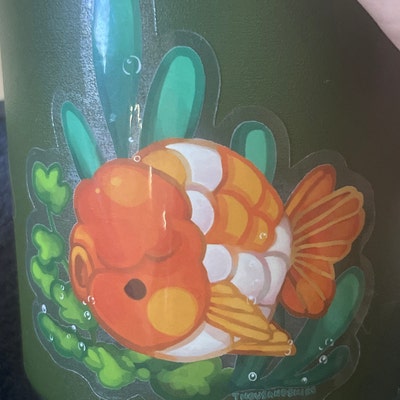 Vinyl Sticker transparent Fancy Goldfish Golden Ranchu - Etsy