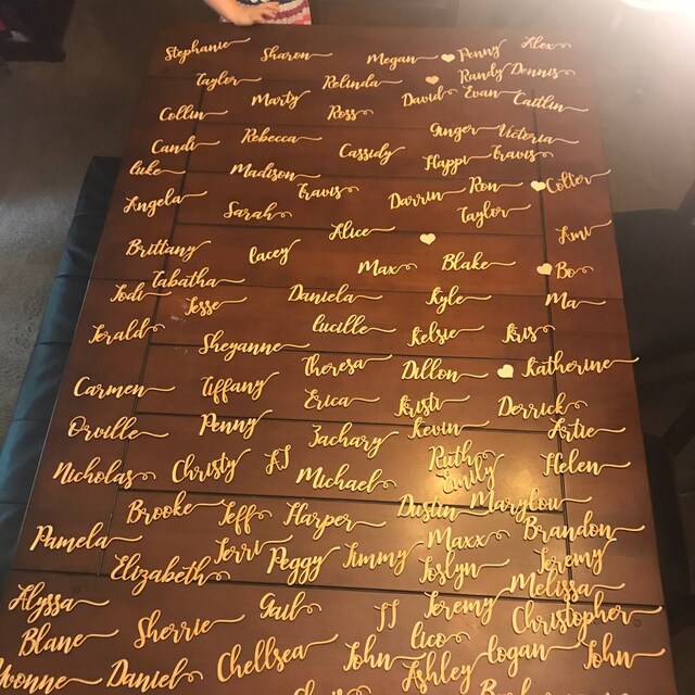 Custom TABLE NAMES wooden Custom wedding table name topper Etsy