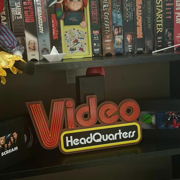 Video Headquarters Sign - Vintage Inspired Movie Room Decor, Retro Home ...