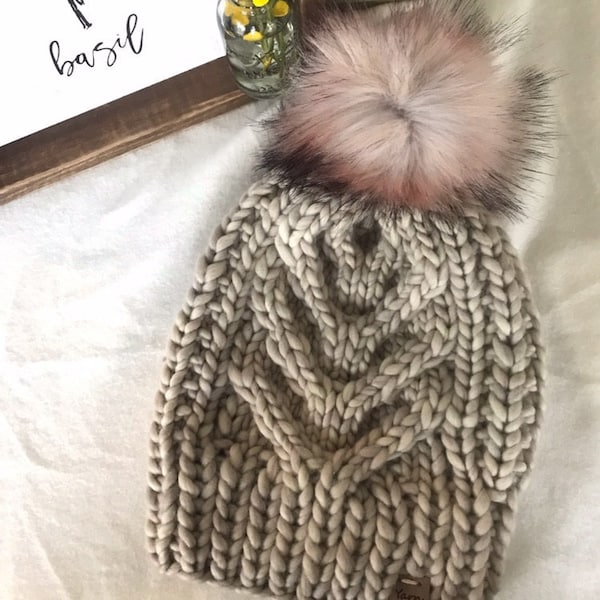 Super Bulky Cable Hat Knitting Pattern: Char Char Hat (PDF Pattern) - Etsy