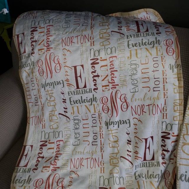 Custom Name Sherpa Blanket – Olivia Heyward Handmade & Handpicked