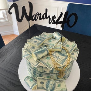 Imagen de dinero falso comestible de 20 dólares sin cortar en papel de  oblea para decoración de pasteles, cupcakes y galletas