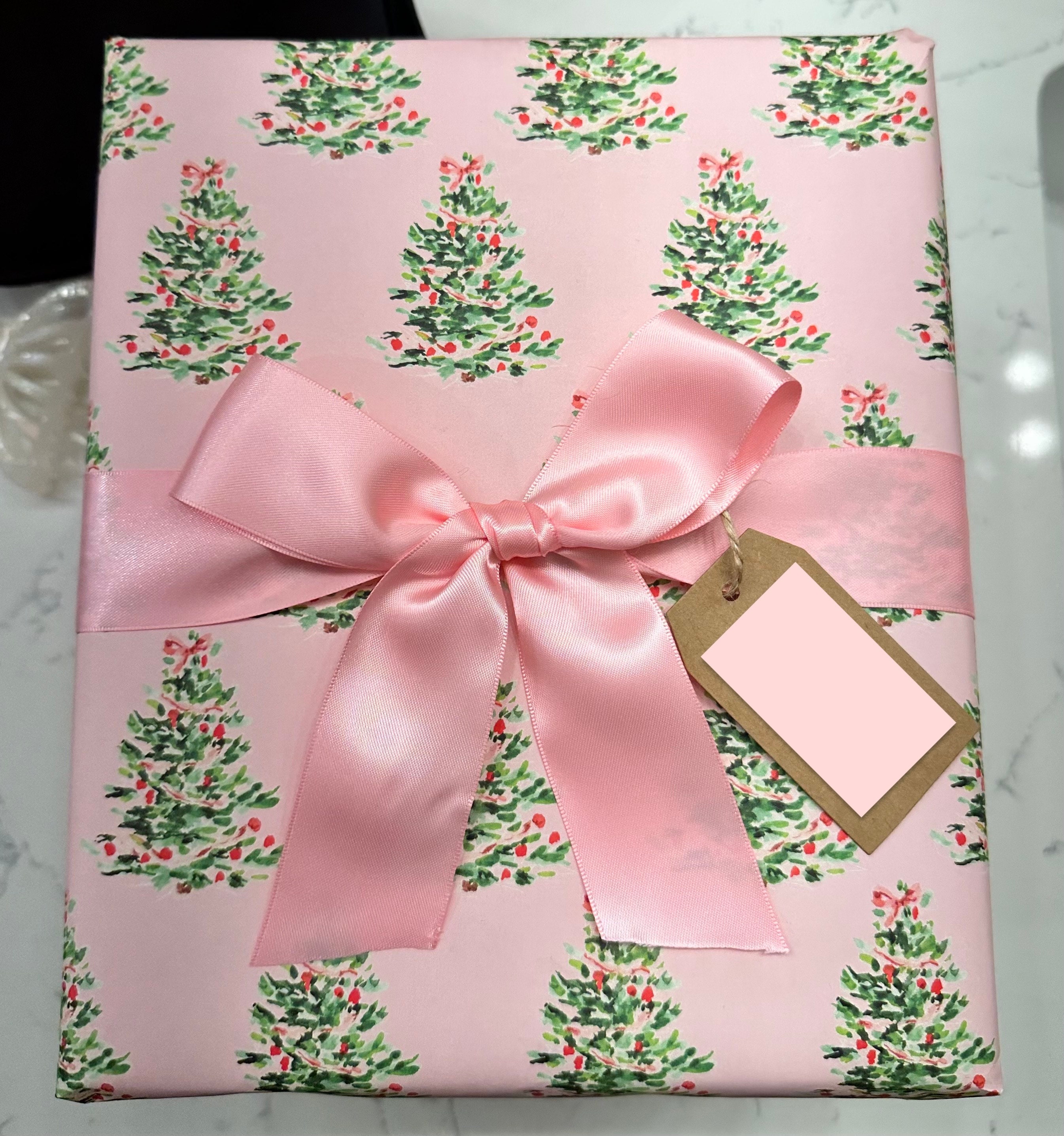 Wrapping Paper  Oh Christmas Tree Pink {Gift Wrap, Birthday, Holiday, Christmas}