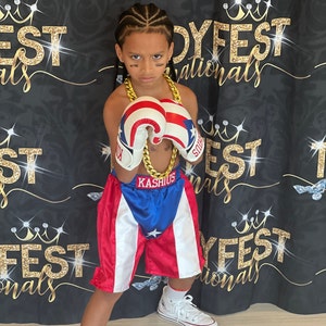 Ensemble De Boxe Pour Garçons – T-shirt Et Short Imprimés – Kickboxing, Arts Martiaux – Taille 6 à 16 Ans