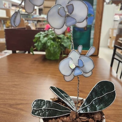 TUTORIAL 3D Orchid Plant full Instructions Stained Glass Pattern PDF ...