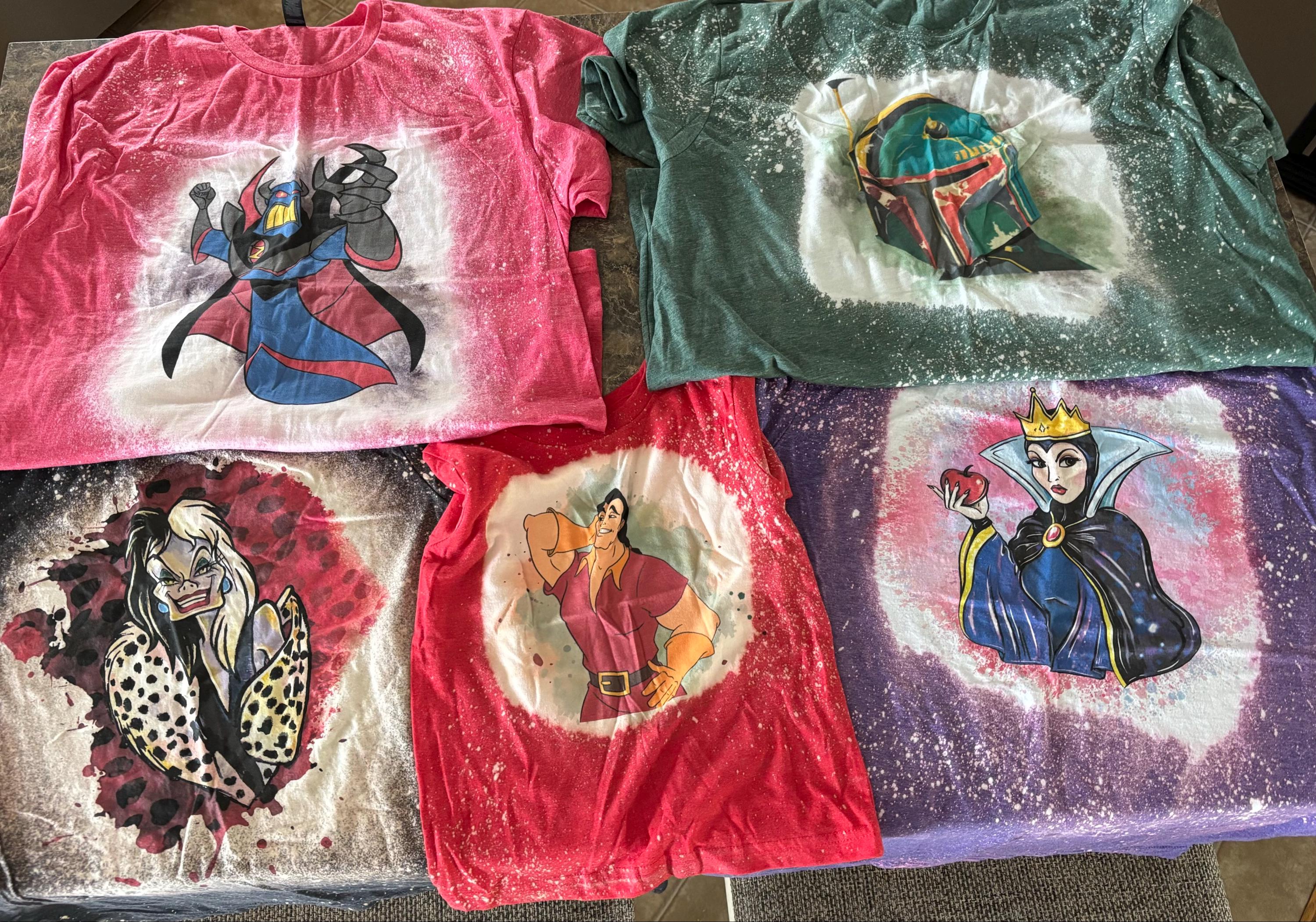Ursula, Evil Queen bleached tshirt, Queen of Hearts shirt, Wicked Queen shirt, Mother Gothel Shirt, Capitan Hook Bleached tee, Halloween Tee