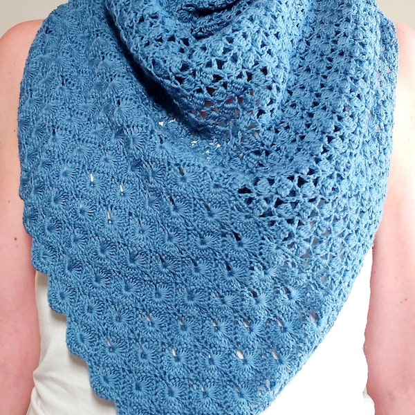 Crochet Shawl Pattern - YINTHE, Lace Crochet Triangle Wrap, Textured ...