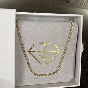 14Kリアルゴールド マイアミキューバンリンクチェーンネックレス