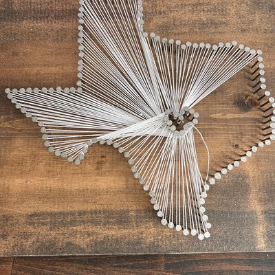 DIY Texas String Art Kit, State String Art Kit, Texas Nail Art, Rustic ...