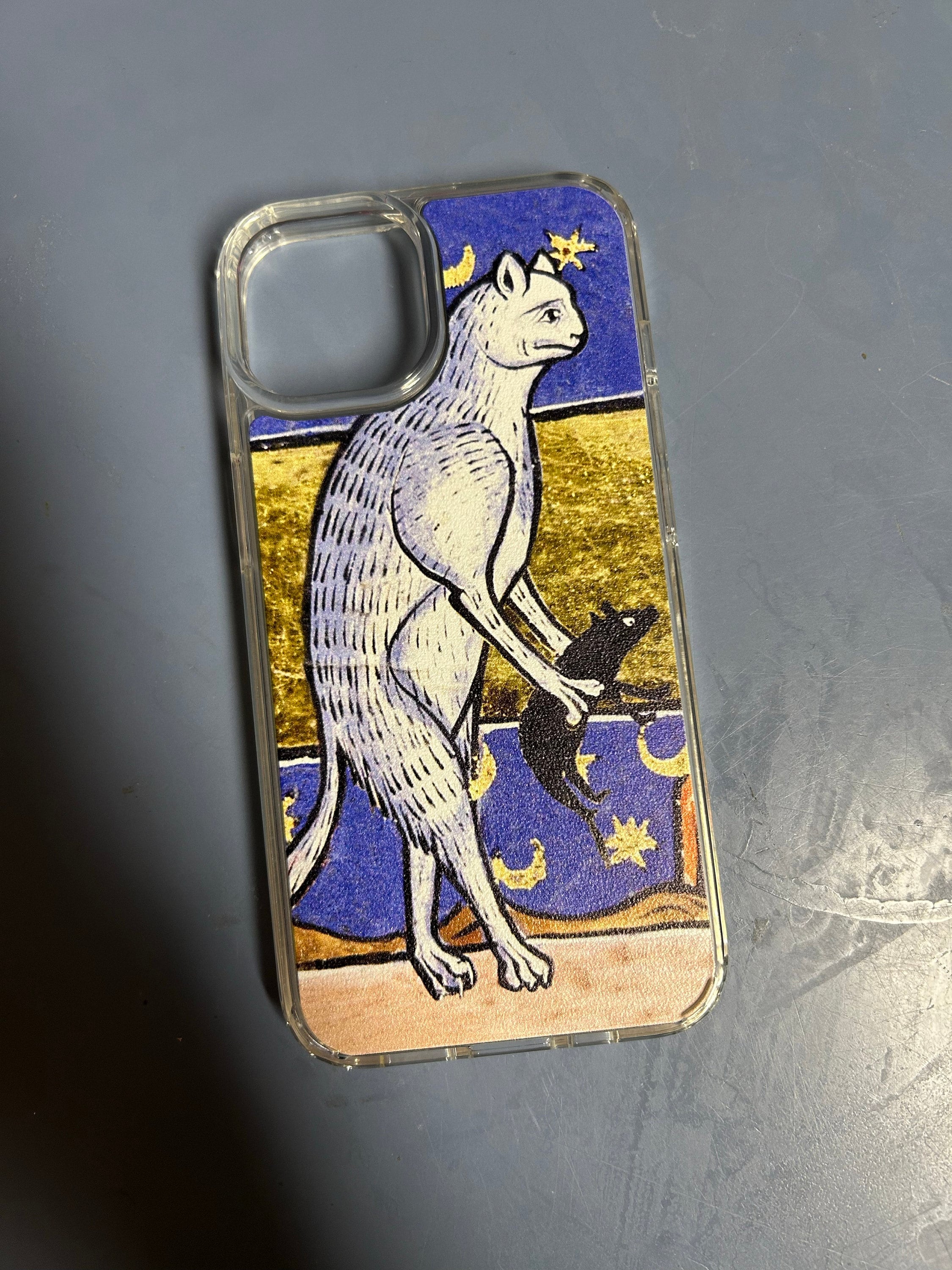 Funny Medieval IPhone Case with cat and Rat from Middle Ages Artist