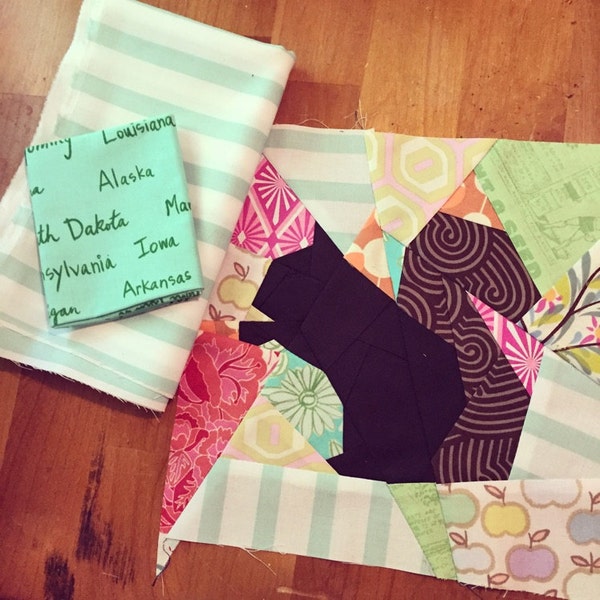 Squirrel Quilt Block, Paper Pieced Quilt Pattern, PDF Pattern, Instant ...