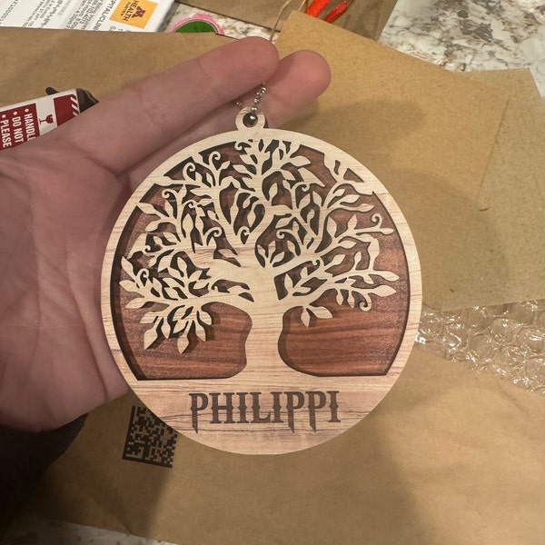 Personalized Tree of Life Layered Wood Ornament, Custom Life Tree ...