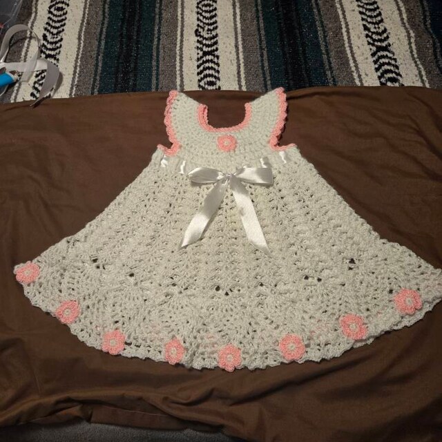 A customer's finished Sophia Heirloom Dress Crochet Pattern