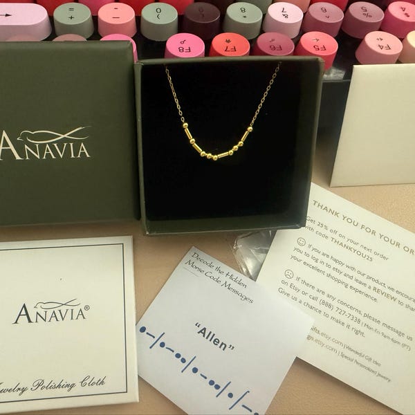 Custom Morse Code Necklace - Personalized Hidden Message Necklace ...