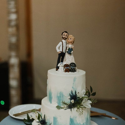 Custom Bride and Groom Wedding Cake Topper DEPOSIT ONLY - Etsy