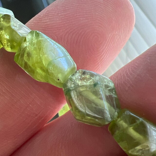 ペリドット 純正ブレスレット ~ 7 インチ ~ 10 mm ファセットビーズ