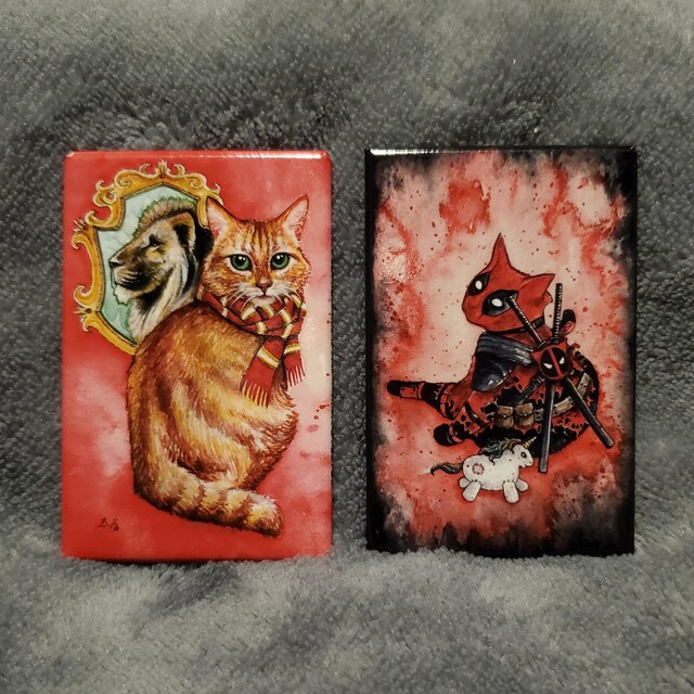Zombie Killer Kitten - Fine Art Watercolour Horror Cat Print