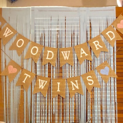 Twins Banner, Twins Bunting, Twins Baby Shower Banner, Twins Baby ...
