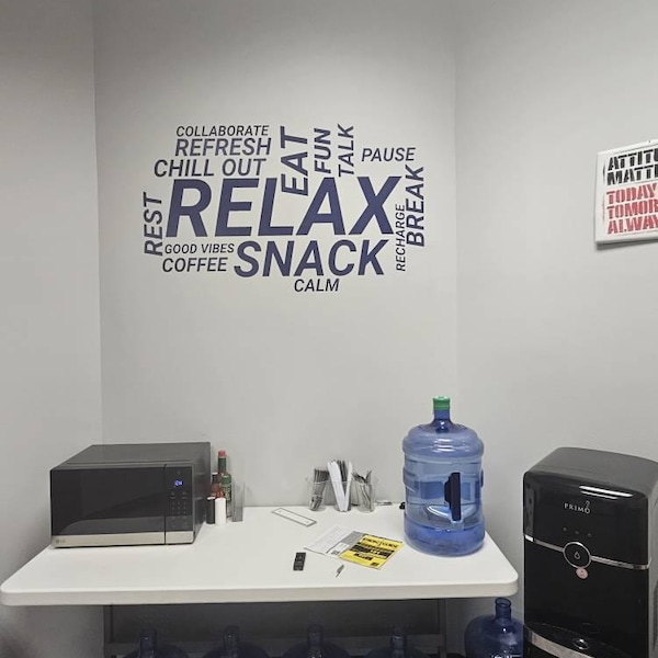 Break Room Wall Decor, Office Teamwork Vinyl Decal, Large Motivational ...