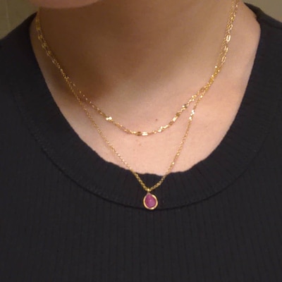 Oversize Cross Curb Link Layered Necklace