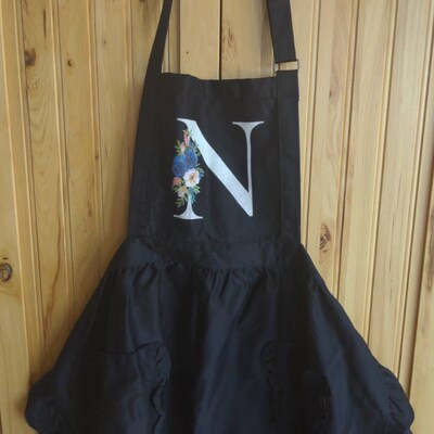 Written Aprons Personalized Initial Apron, Custom Letter Monogram Apron, Gift for Her ...