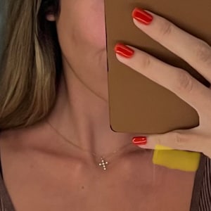 Small pearl cross necklace, Dainty cross necklace, Cute cross necklace, Gold Silver Rose gold necklace, pearl cross necklace, pearl jewelry