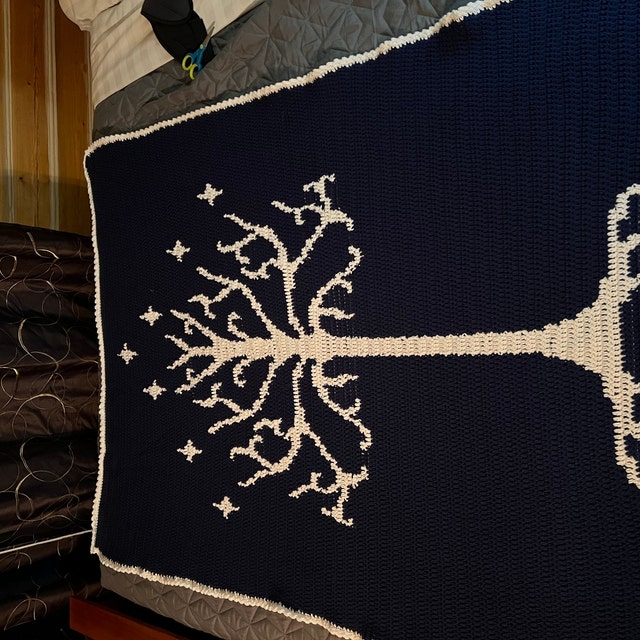 Lord of the Rings White Tree of Gondor Double Knit Lap Blanket