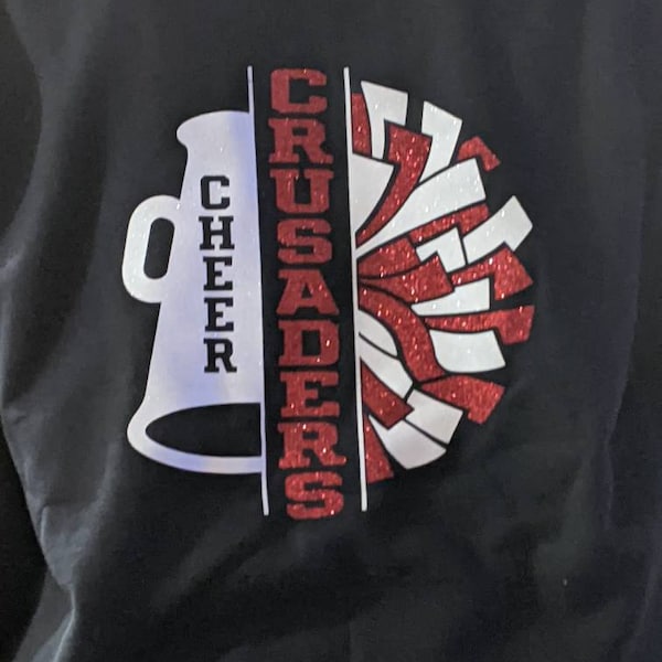 Glitter Cheer Zip Hoodie | Cheer Hoodie | Cheer Bling | Cheer Spirit Wear | Customize Team ...