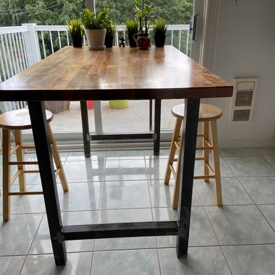 H 34 Inch, Table Legs for Kitchen Island, Counter Height, H Shape, 1 ...