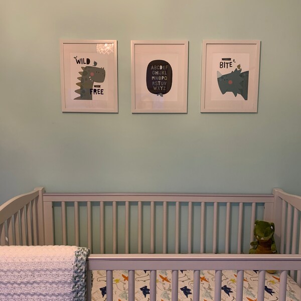 Dinosaur Decor, Nursery Wall Art, Nursery Prints, Set of 3 Dinosaur ...