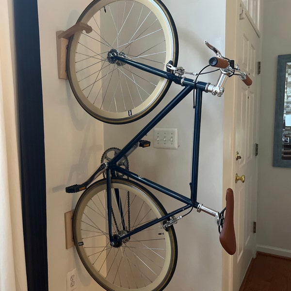 Tokyo Bike Rack Wall Mount / Wooden Wall Hook for Bike Storage ...