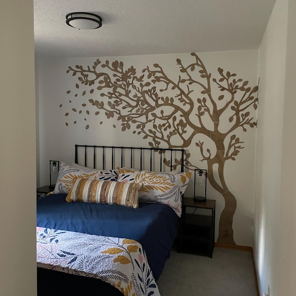 Wooden Triangle Wall Art, Large Wood Tiles Home Decor, Geometric Shapes ...