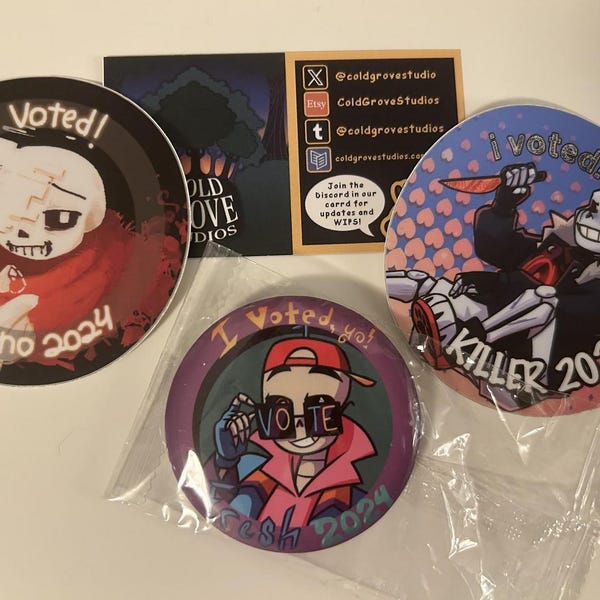 Undertale AU Poll Button/sticker Combo - Etsy