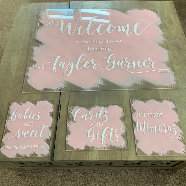 Brushed Back Baby Shower Welcome Sign - WS09 – Blush and Lumber