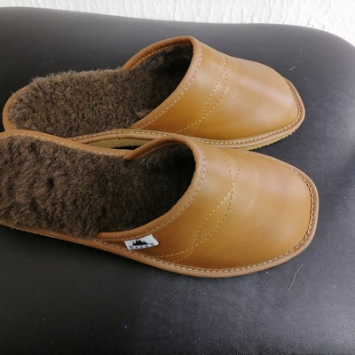 Men's Deluxe Handmade MULE Slippers Real Genuine Leather - Etsy UK