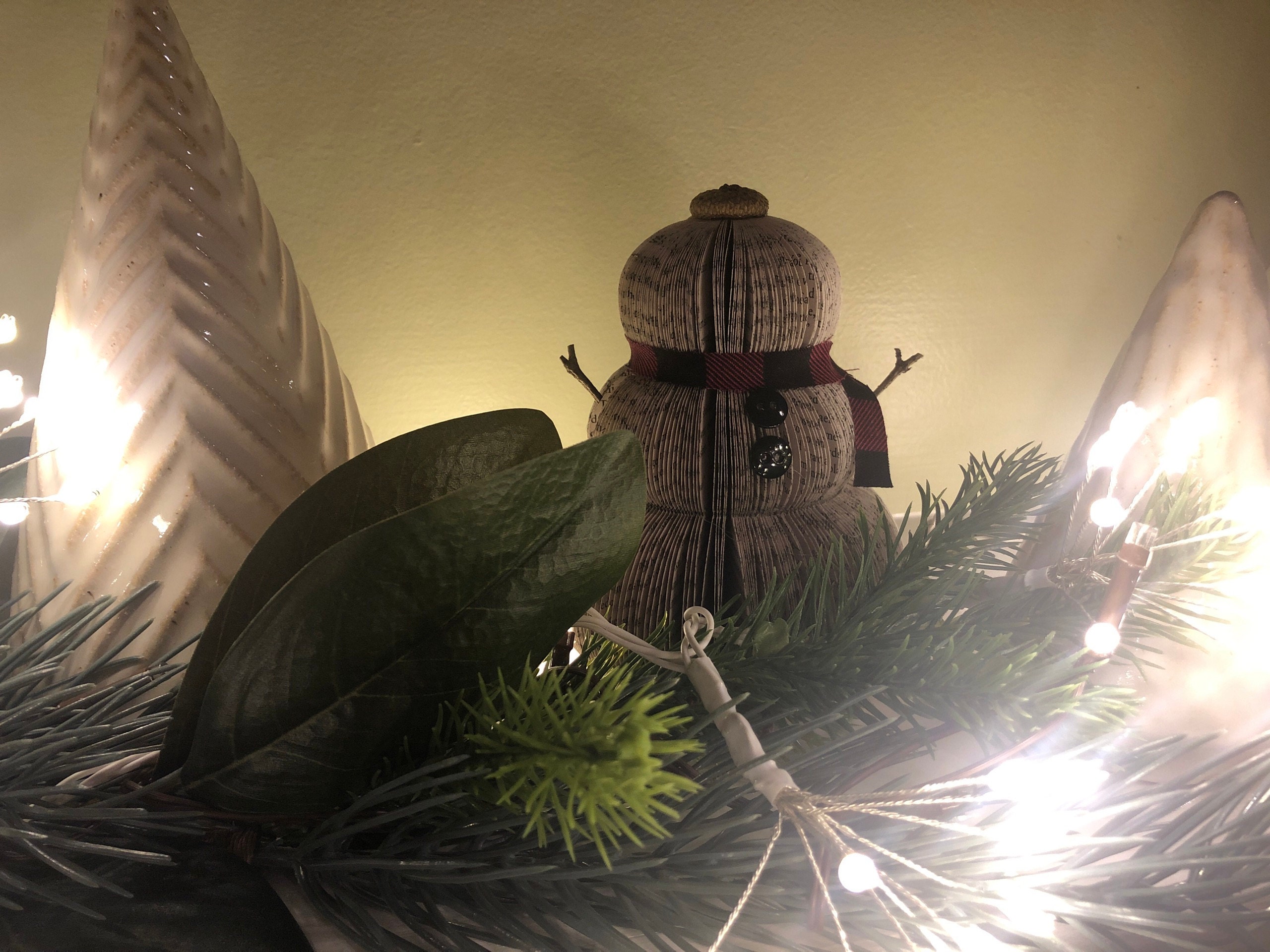 Book Snowman-Christmas Decor-Holiday Decor-Christmas Decoration-Christmas Gifts-Book Exchange-Winter Decor-Teacher Gift-Gift for Mom