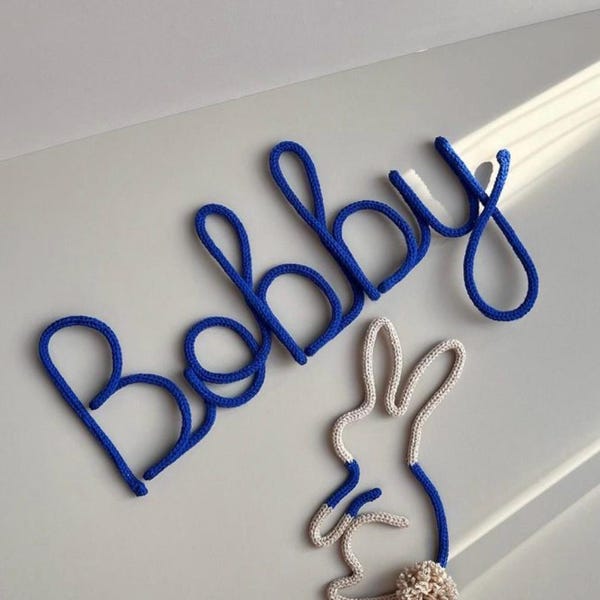 Knitted Wire Rabbit|bunny|kids Room Decor|nursery Decor| Easter Bunny ...