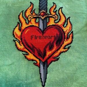 Aelin Fireheart Cross Stitch PDF, Throne of Glass Cross Stitch