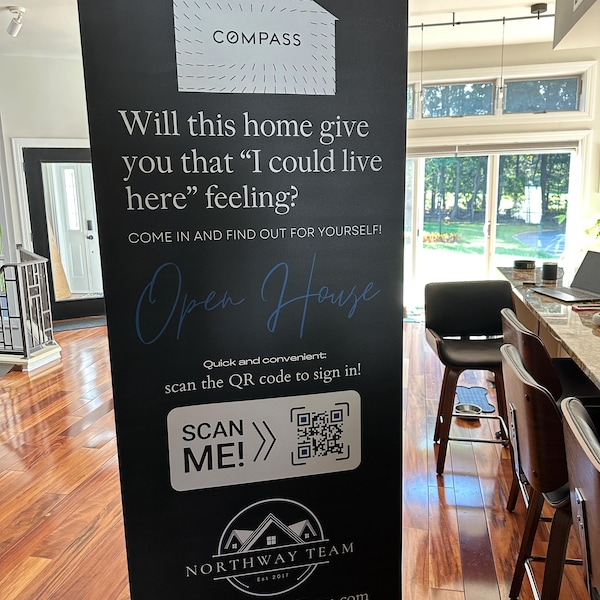 Open House, Real Estate Sign, Welcome Open House Sign, Retractable ...