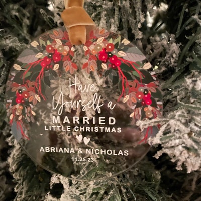Personalized Christmas Ornament Personalized Engaged Couple Christmas Holiday Gift Expertly Handwritten Ornament Christmas Gifts