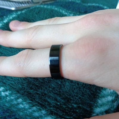 Ferrum | 8 Mm Brushed & Polished Black Stainless Steel Double Grooved Ring | In Stock! | Lucleon - Foto 4