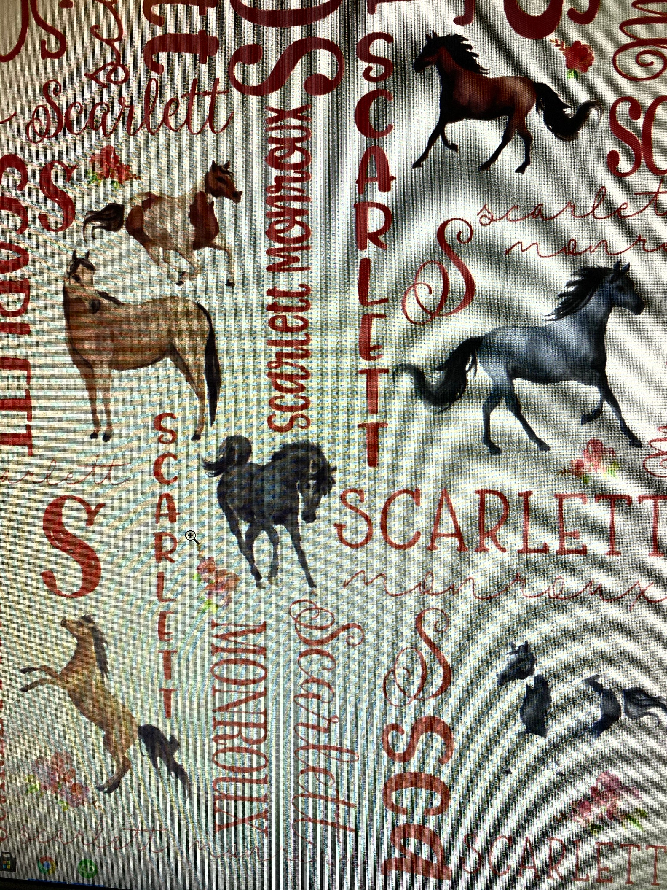 Personalized Horse Baby Blanket - Horse Sherpa Throw Blanket -  Personalized Baby Girl Blanket - Floral Horse Personalized Baby Blanket