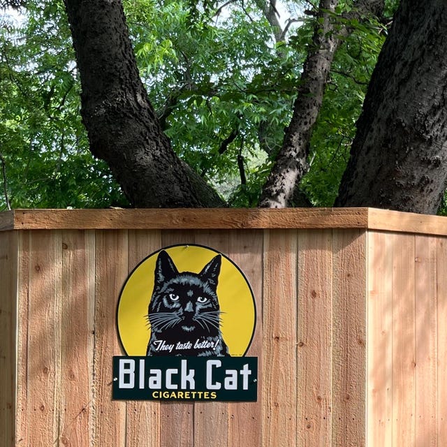 black cat cigarettes sign original Vintage Style Steel Sign Black Cat Cigarettes 26