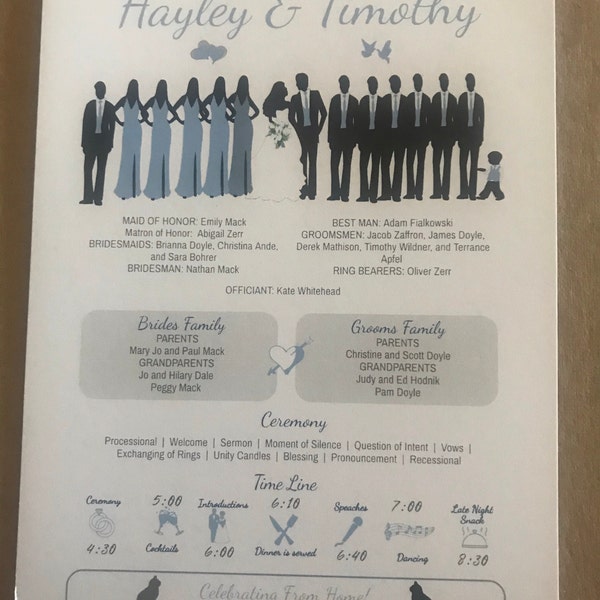 Fun Infographic Wedding Program Template, 5x8 2sides - Wedding Programs ...