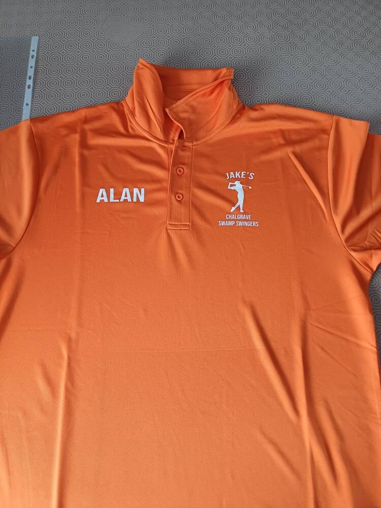 Personalised Golf Shirts, Lightweight neoteric polo shirts for a golf weekend, customised golf top golfing holiday, golf trip, stag do