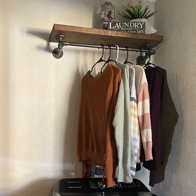 Farmhouse Laundry Drying Rack, Laundry Hanger, Entryway Clothes Hanger ...