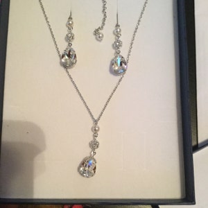 Bridal Jewelry SET, Swarovski Crystal and Pearl Wedding Jewelry Set ...